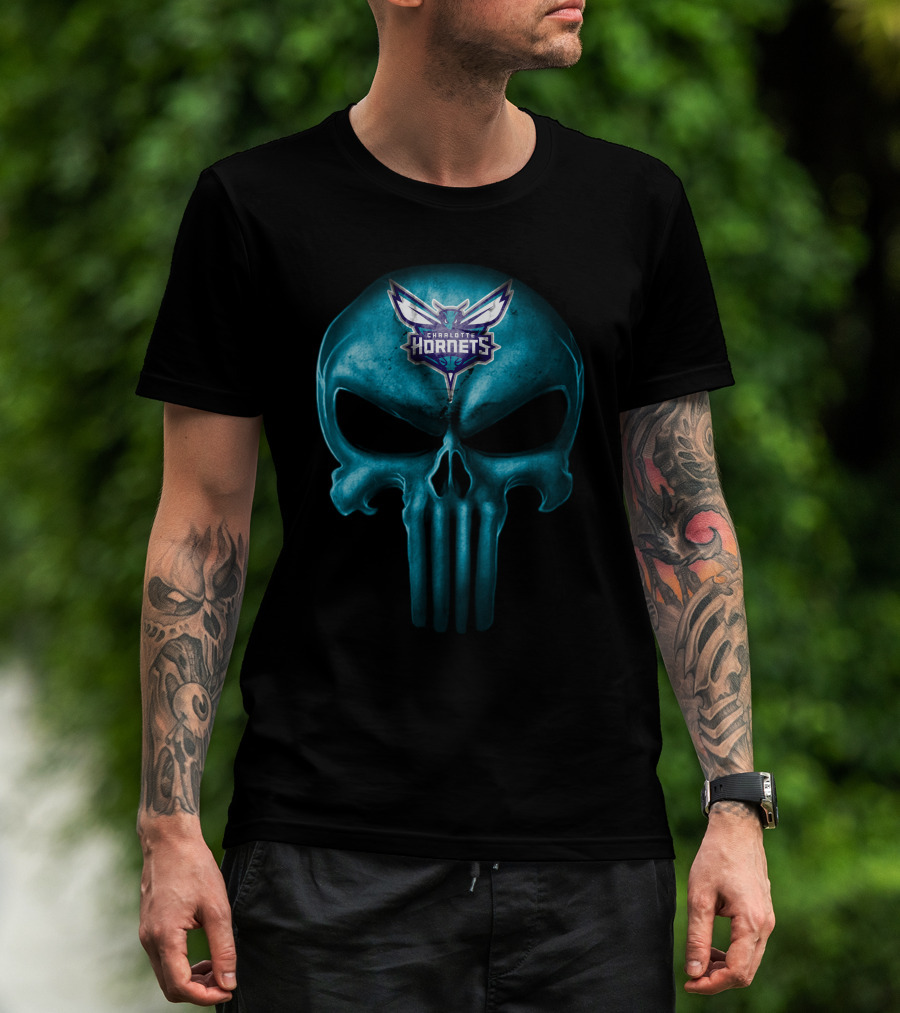 Charlotte Hornets Skull T-Shirt