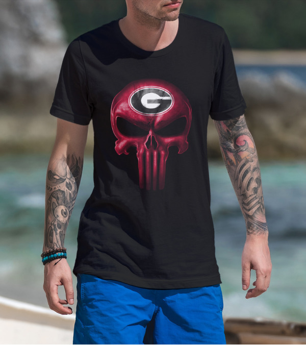 Georgia Bulldogs Skull T-Shirt