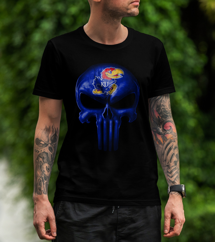 Kansas Jayhawks Skull Ku T-Shirt