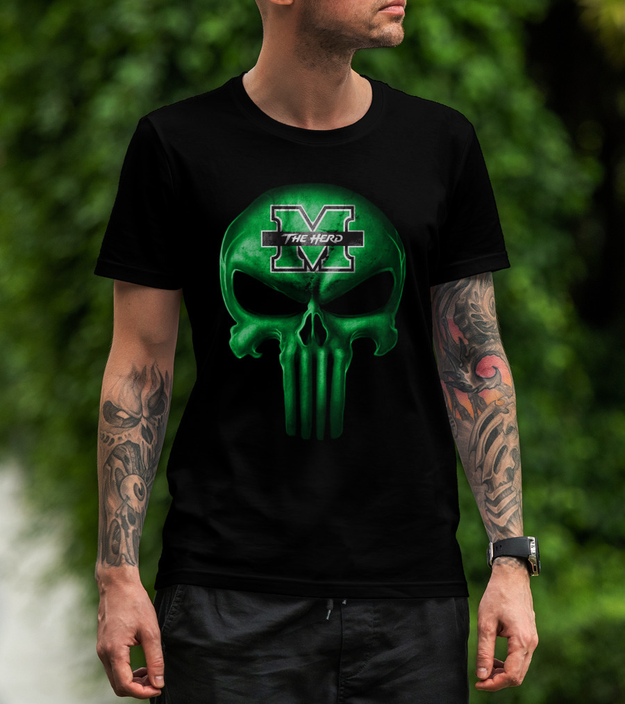 Marshall Thundering Herd Skull M The Herd T-Shirt