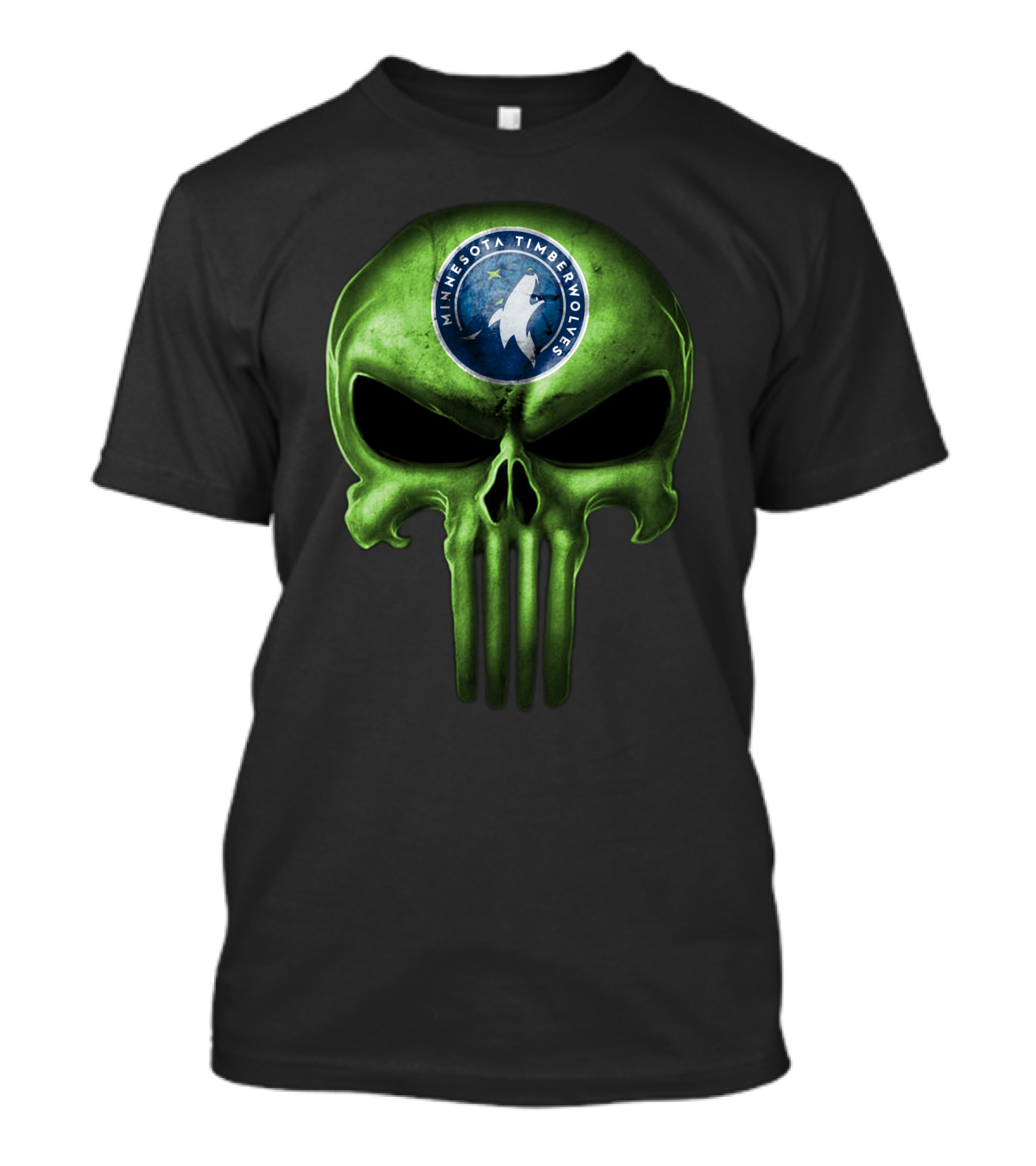 Minnesota Timberwolves Skull Emblem Dark Green T-Shirt
