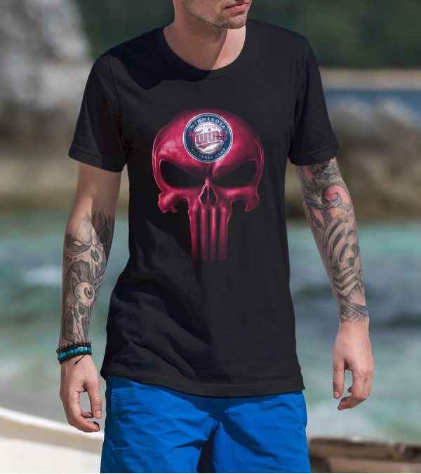 Minnesota Twins Baseball Club Skull T-Shirt
