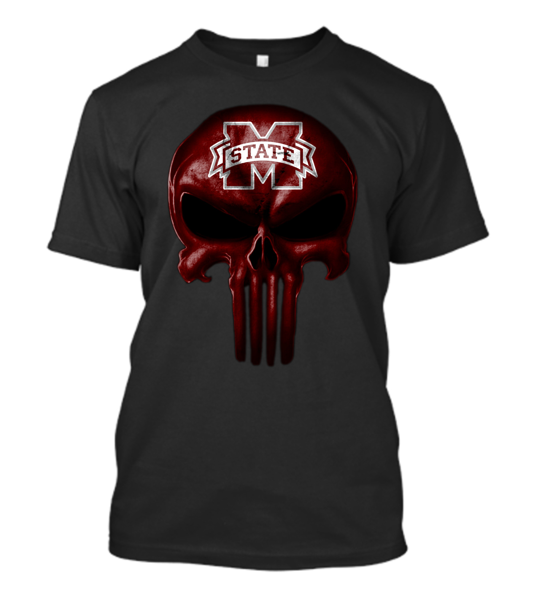 Mississippi State Bulldogs M Logo Skull T-Shirt