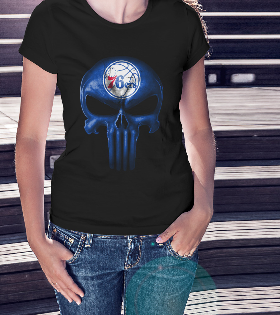 Philadelphia 76ers Punisher Skull T-Shirt