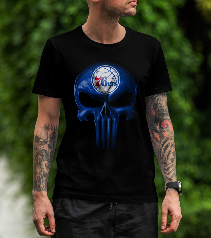 Philadelphia 76ers Punisher Skull T-Shirt