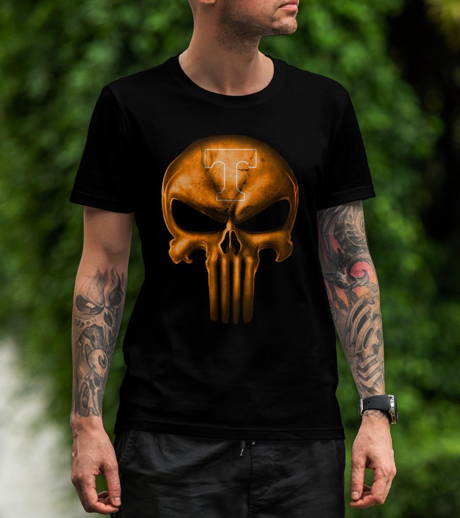 Tennessee Volunteers Skull Punisher Style T-Shirt