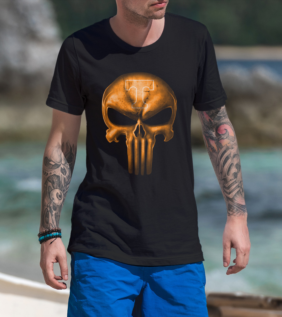 Tennessee Volunteers Skull Punisher Style T-Shirt