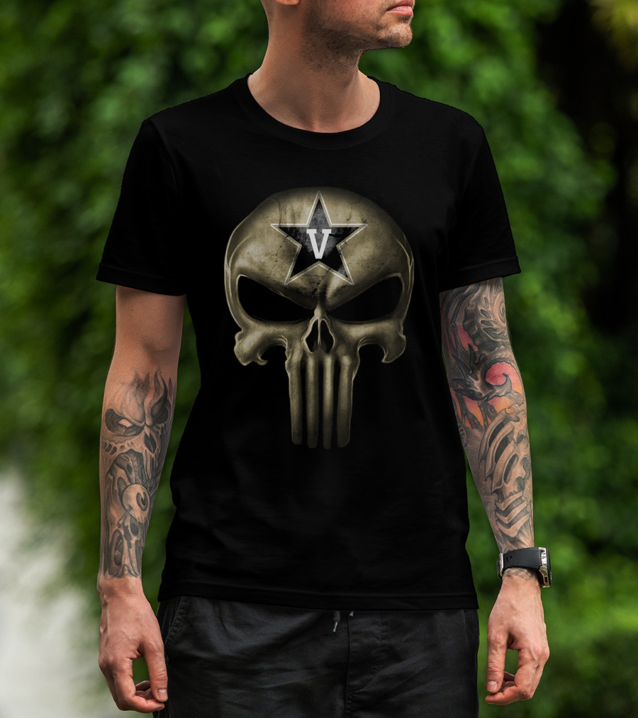 Vanderbilt Commodores Skull Punisher T-Shirt