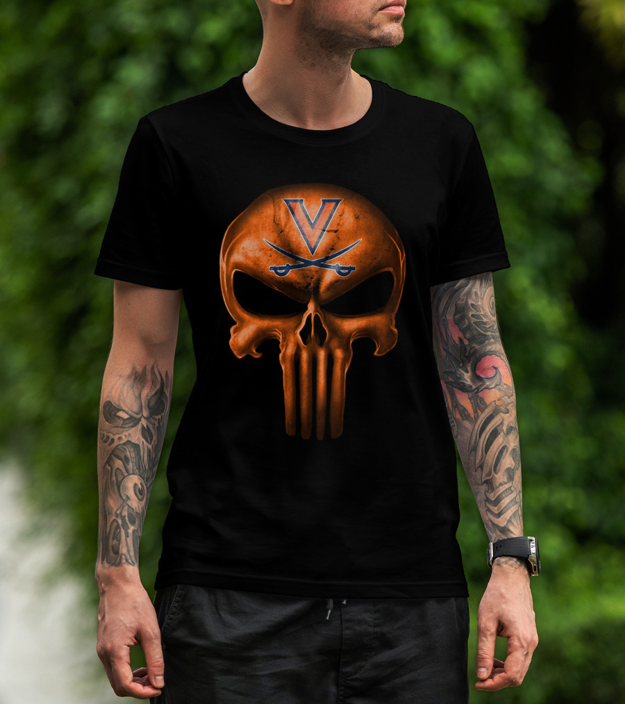 Virginia Cavaliers Skull Punisher T-Shirt
