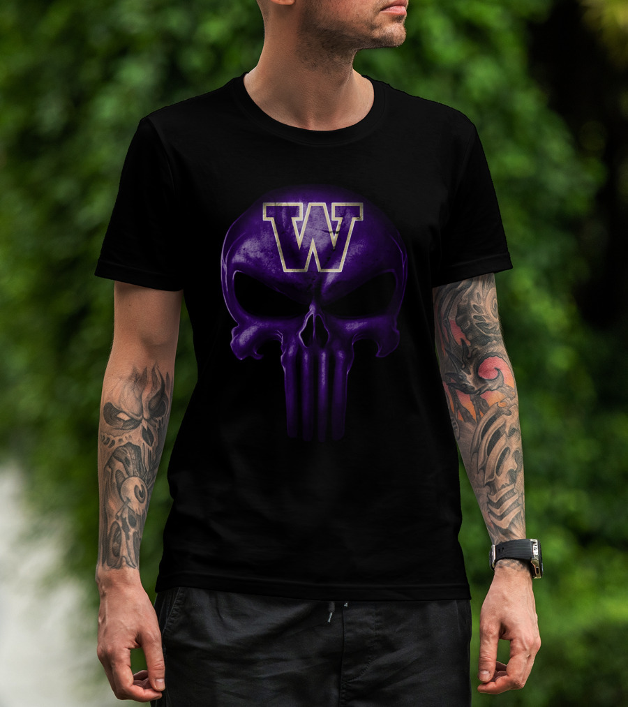 Washington Huskies Skull W T-Shirt