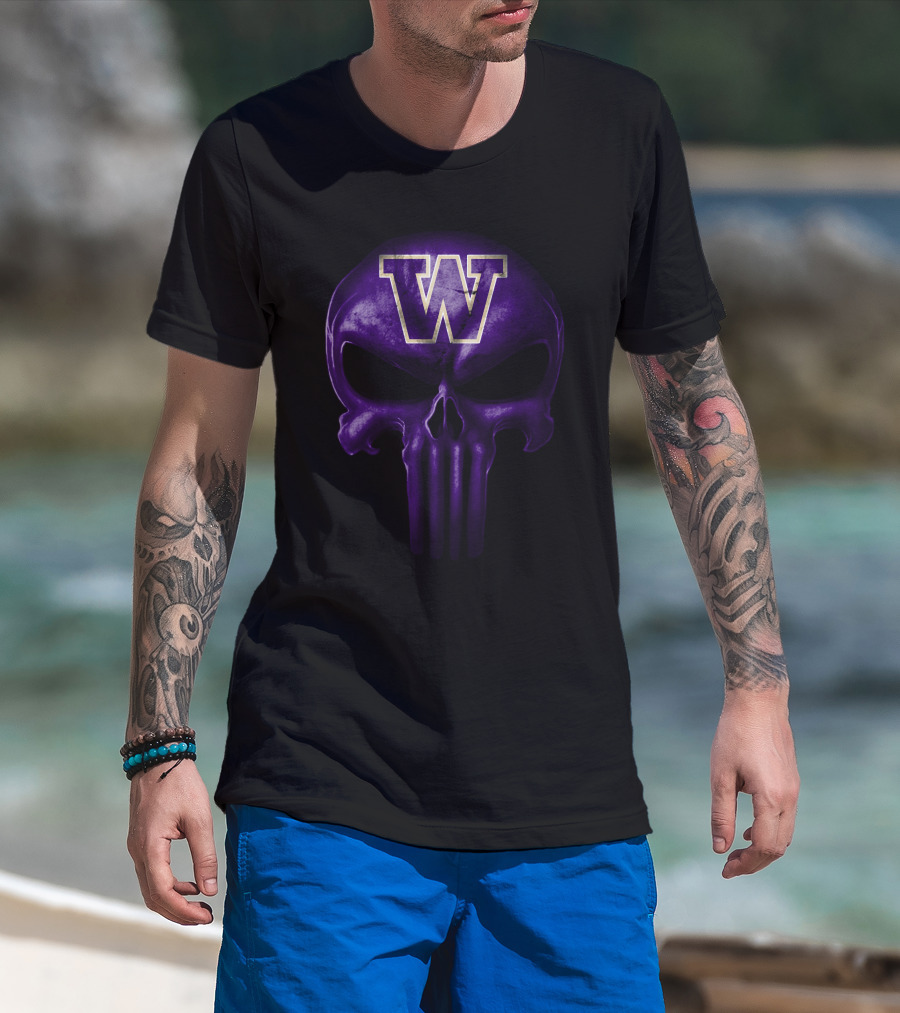 Washington Huskies Skull W T-Shirt