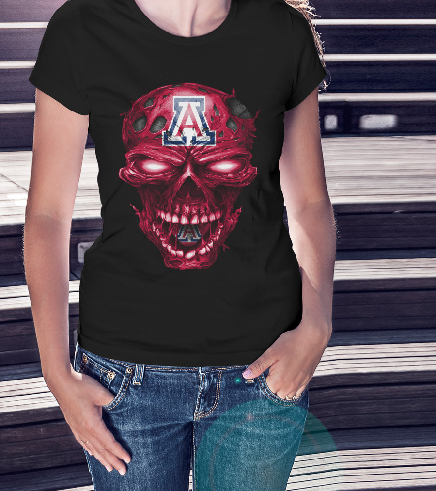Arizona Wildcats Skull Red Grunge T-Shirt