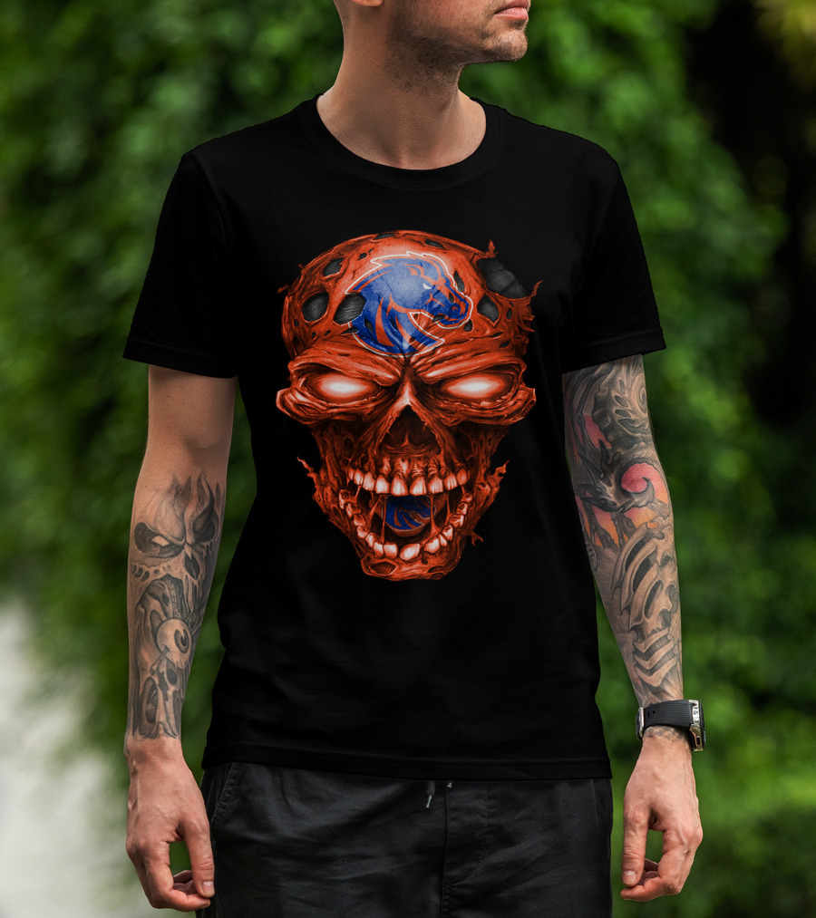 Boise State Broncos Fiery Skull T-Shirt