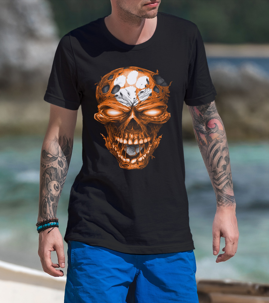 Clemson Tigers Skull Paws T-Shirt