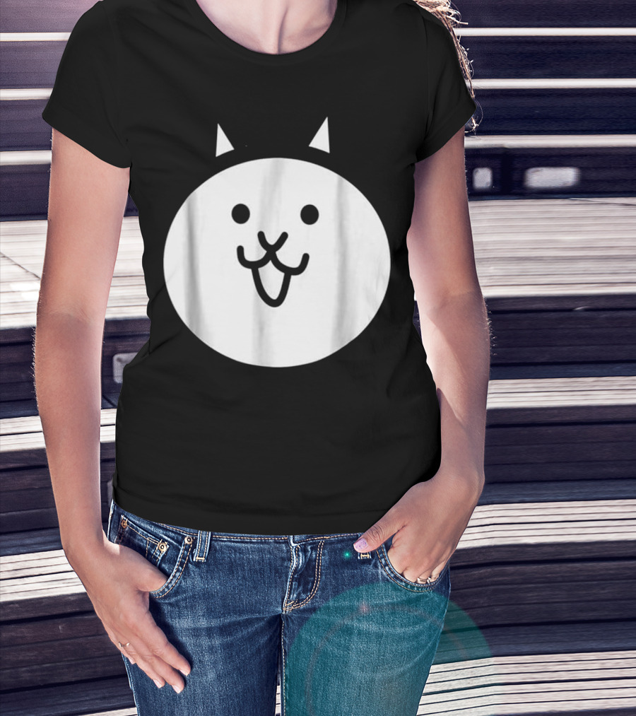 Battle Cat Meme Face Icon Cute Minimalist Circle T-Shirt