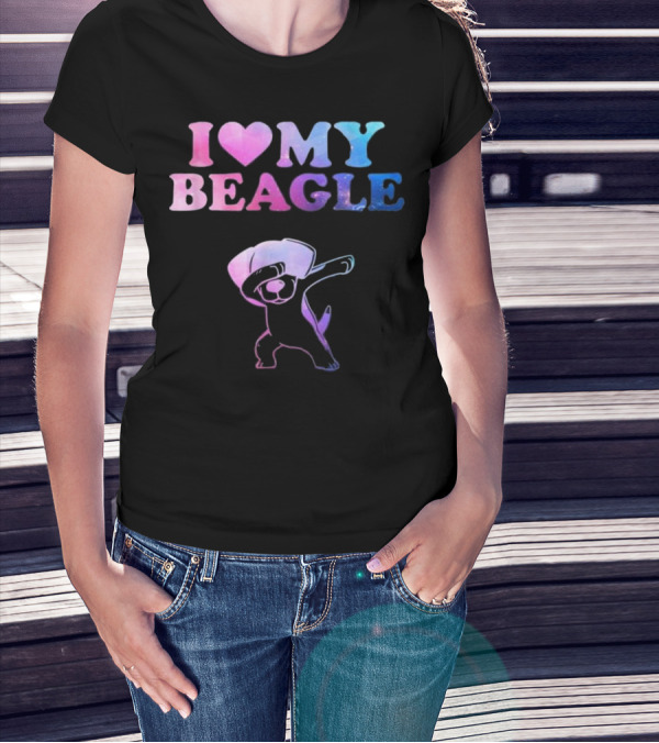 I Love My Beagle Dabbing Puppy T-Shirt