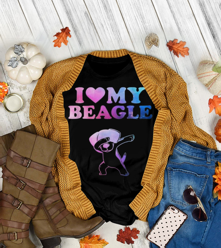 I Love My Beagle Dabbing Puppy T-Shirt