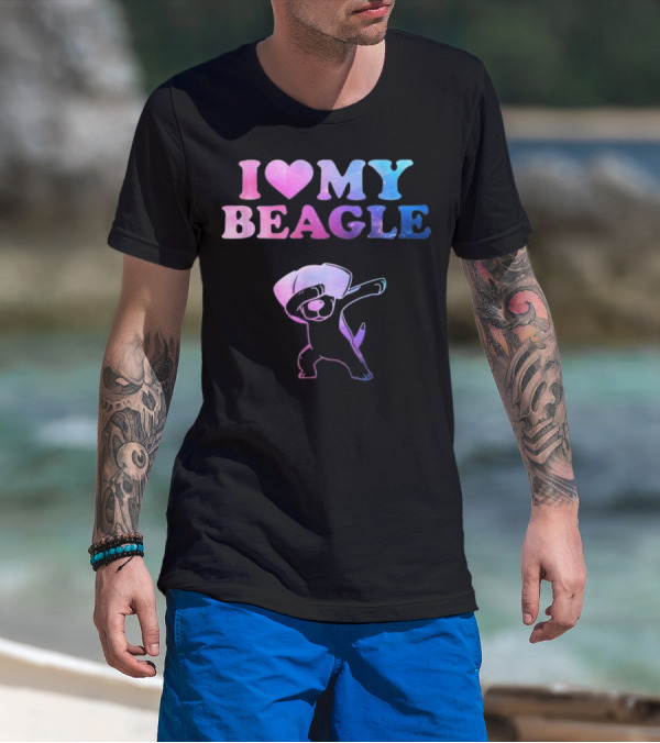 I Love My Beagle Dabbing Puppy T-Shirt