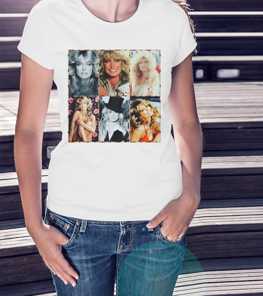 Farrah Fawcett Iconic Photo Collage T-Shirt