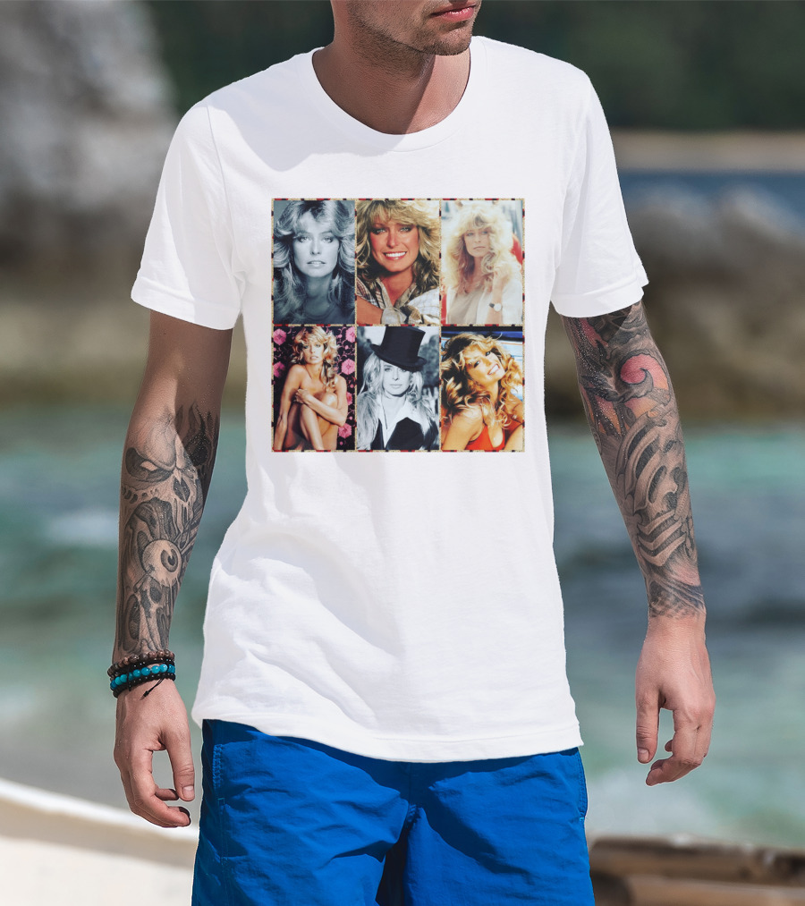 Farrah Fawcett Iconic Photo Collage T-Shirt