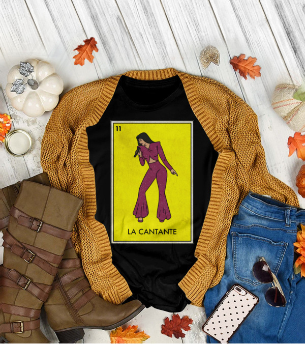 La Cantante 11 Mexican Loteria Bingo Card Style Musician T-Shirt