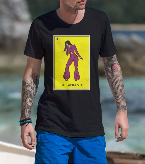 La Cantante 11 Mexican Loteria Bingo Card Style Musician T-Shirt