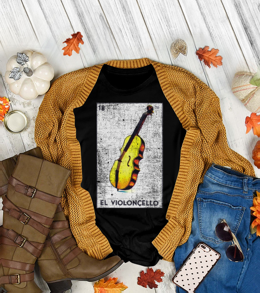 El Violoncello 18 Mexican Loteria Bingo Card T-Shirt