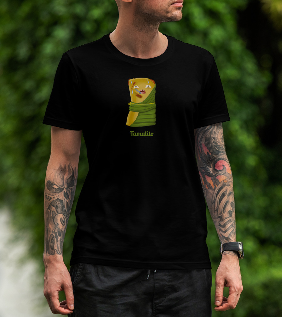 Tamalito Cute Cartoon Wrapped Tamale Character T-Shirt