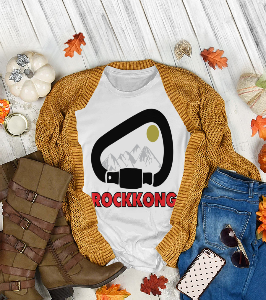 Rockkong Carabiner Mountains Moon Adventure T-Shirt