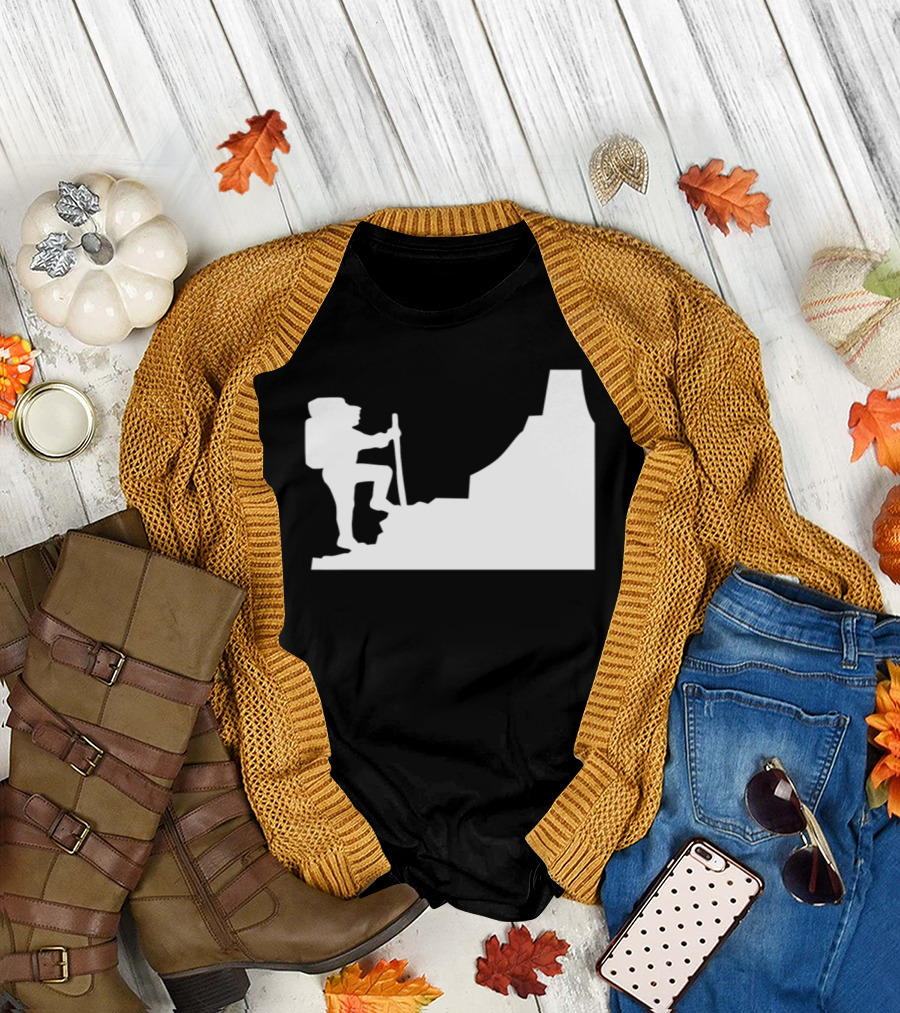 Mountain Hiker Silhouette Adventure Climb T-Shirt
