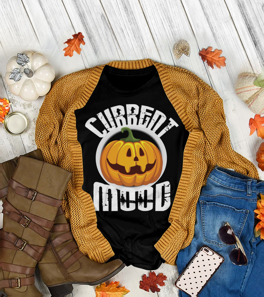Current Mood Pumpkin Face Halloween T-Shirt