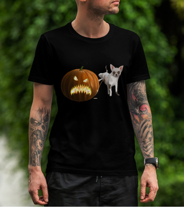 Pissed Angry Halloween Pumpkin Chihuahua T-Shirt