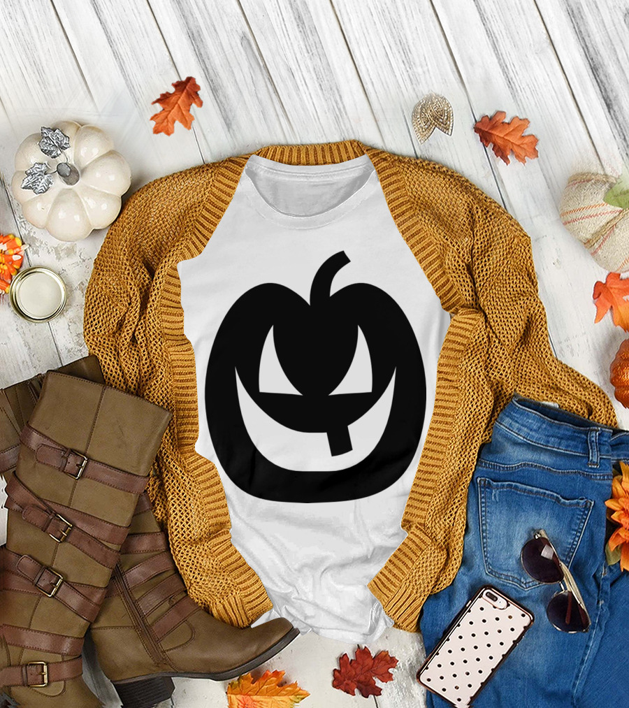 Pumpkin VECTOR Jack O'Lantern Black T-Shirt