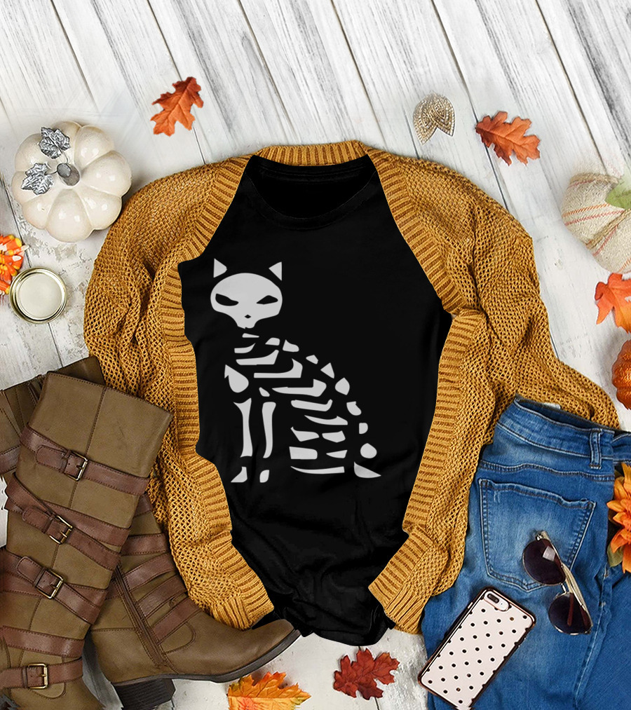Skeleton and Bones of a Cat Iconic T-Shirt