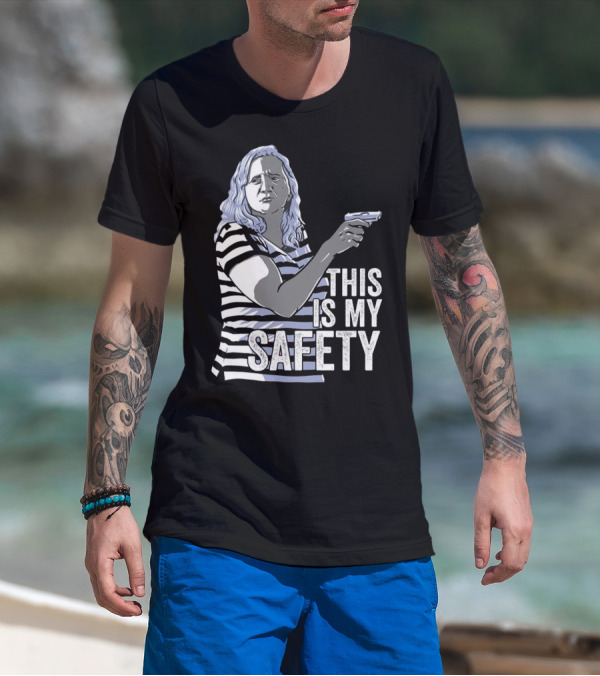 This Is My Safety Women's Striped Gun T-Shirt