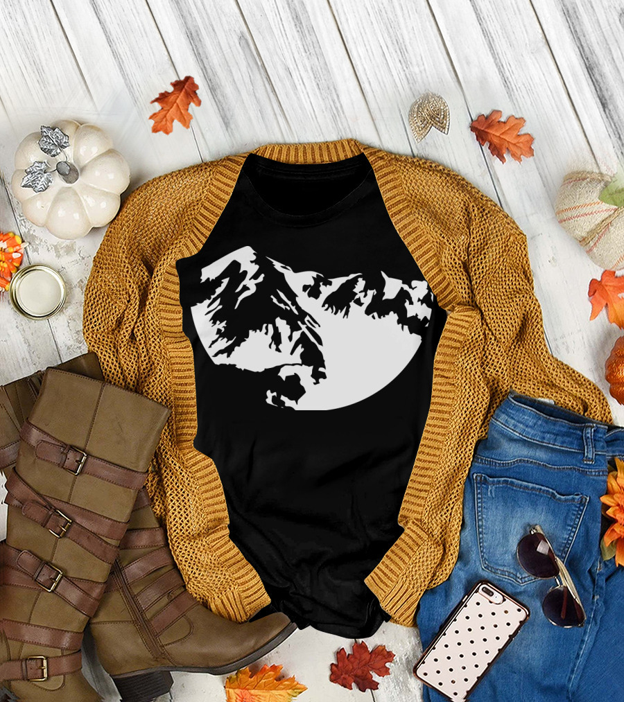 Denver Mountain Silhouette in White T-Shirt