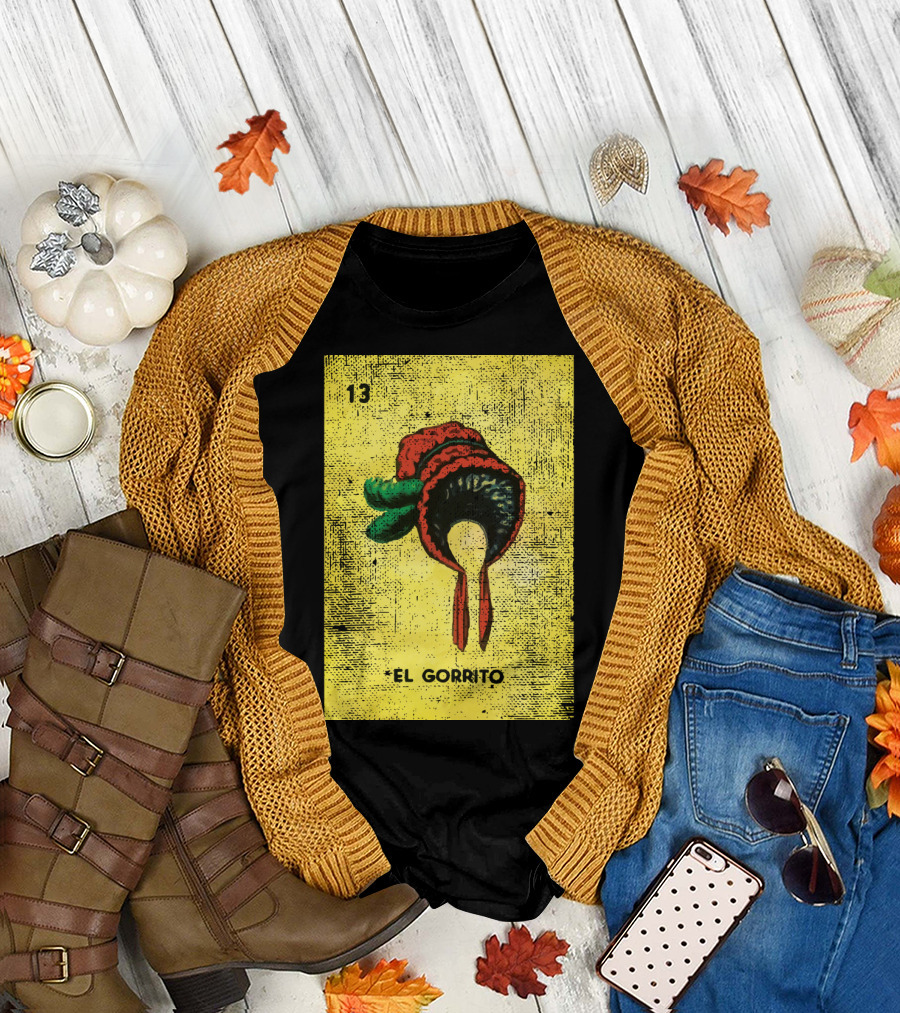 El Gorrito Loteria Card 13 Mexican Bingo Tradition T-Shirt