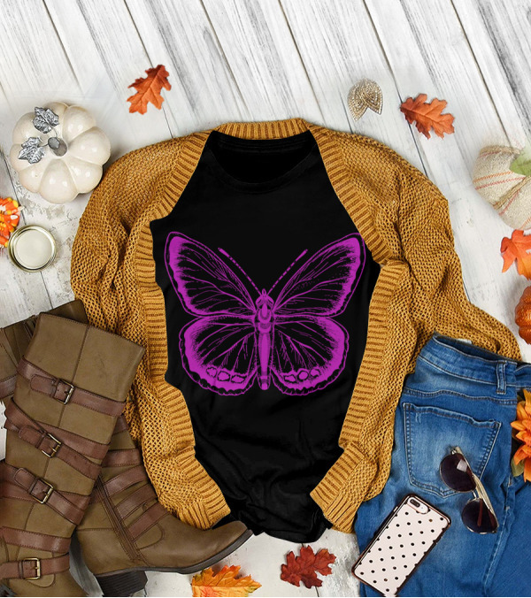 Beautiful Violet Butterfly Purple T-Shirt