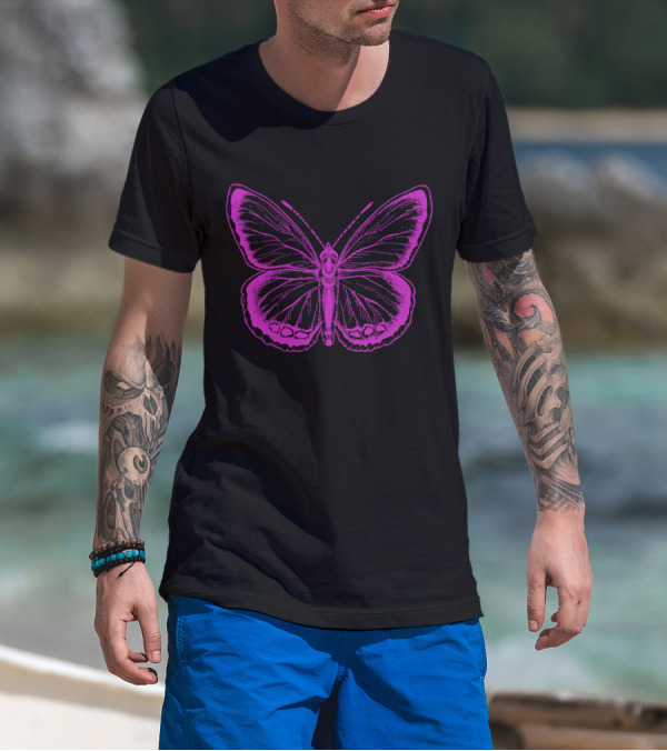 Beautiful Violet Butterfly Purple T-Shirt
