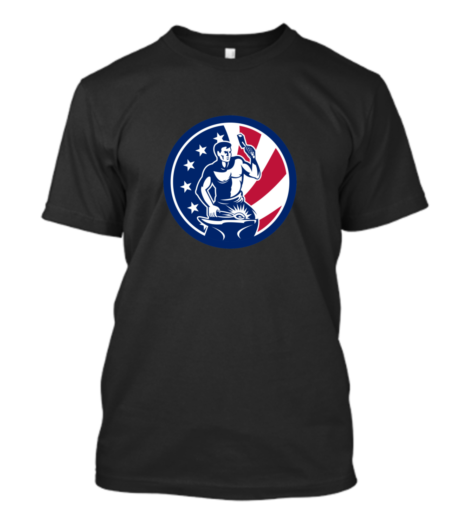 American Farrier Blacksmith USA Flag T-Shirt