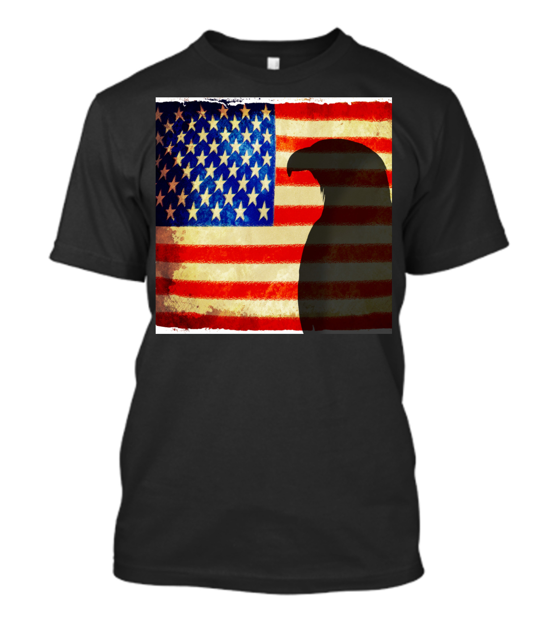 US Flag With Bald Eagle Silhouette Patriotic Icon Symbolizing American Pride T-Shirt