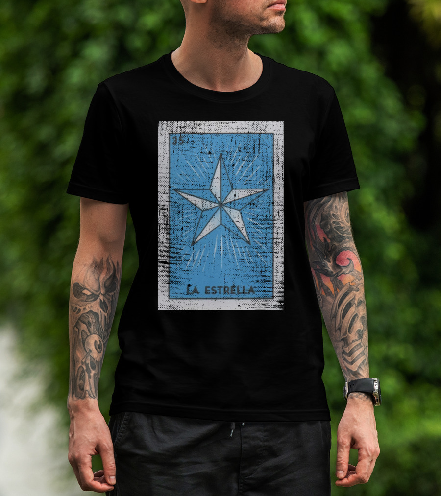 Mexican Loteria Card 35 La Estrella Bingo Star T-Shirt