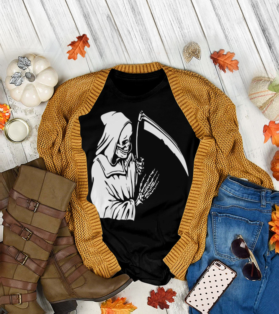 Halloween Skeleton Death Zombie Grim Reaper T-Shirt