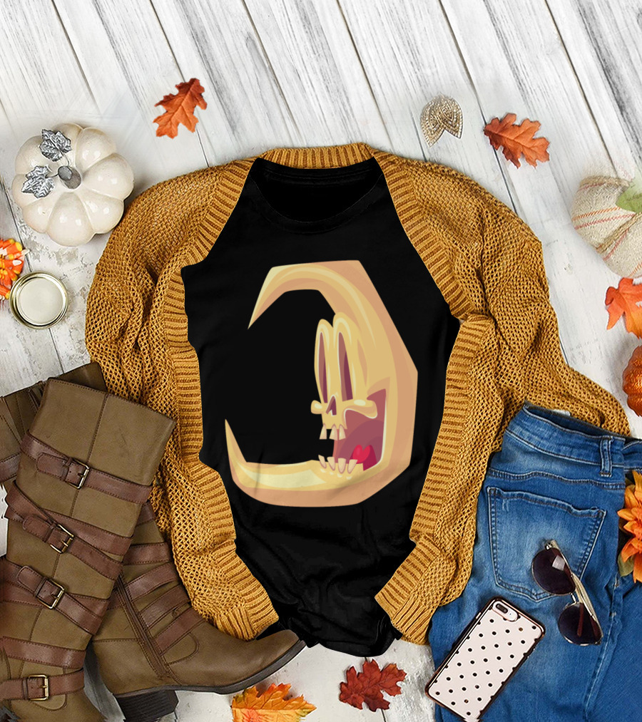 Halloween Skeleton Banana Moon Face T-Shirt