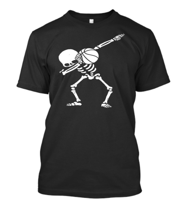 Halloween Dabbing Skeleton Basketball Player T-Shirt