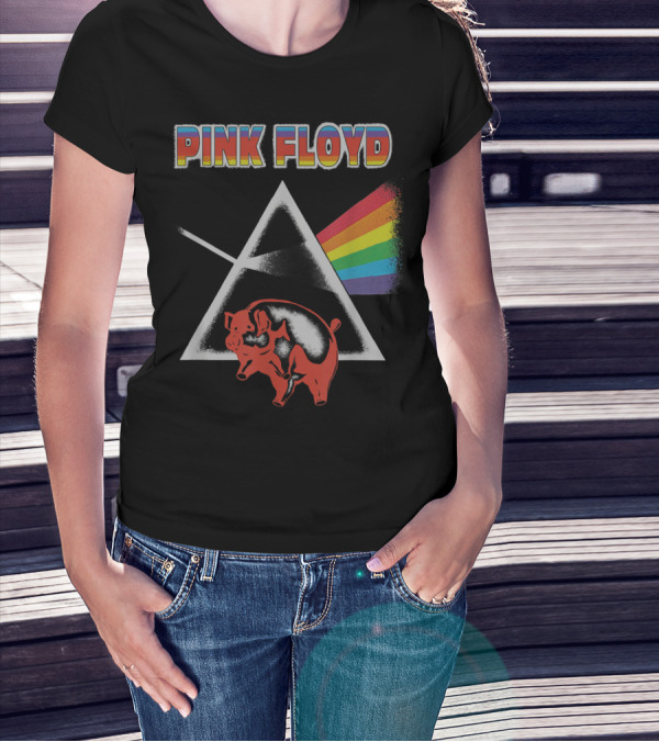 Pink Floyd Dark Side Of The Moon Pig Retro T-Shirt