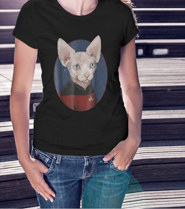 Sphinx Cat Starfleet Uniform Captain T-Shirt