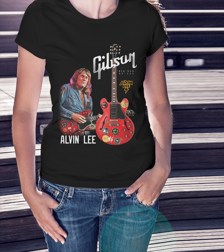 Gibson Big Red ES-335 Alvin Lee Guitar Iconic Rock Legend T-Shirt