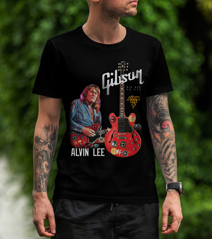 Gibson Big Red ES-335 Alvin Lee Guitar Iconic Rock Legend T-Shirt