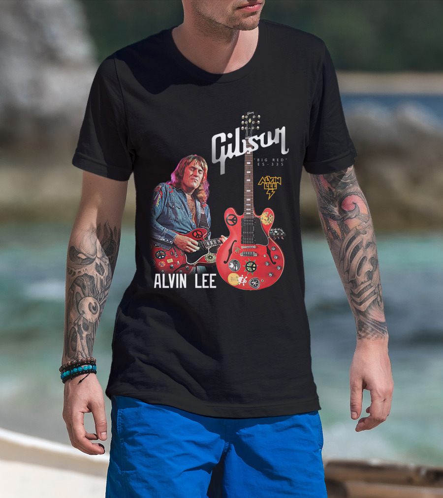 Gibson Big Red ES-335 Alvin Lee Guitar Iconic Rock Legend T-Shirt